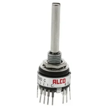 TE Connectivity, 6 Position DPST Rotary Switch, 400 mA @ 20 V, Through Hole - MRJE2604 product image