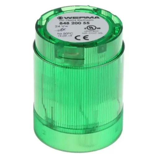 Werma 848 Series Green Steady Effect Beacon Unit, 24 V ac/dc, LED Bulb, AC, DC, IP54 - 848.200.55 product image