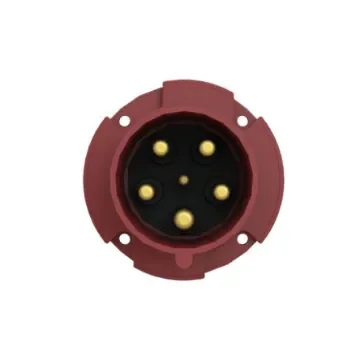Amphenol Industrial, 2CMA1 IP44 Red Panel Mount 3P+N+E Industrial Power Plug, Rated At 63A, 415 V - 2CMA167234R1000 product image