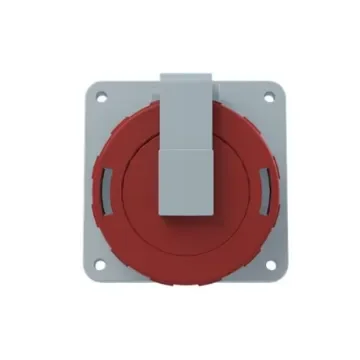 Amphenol Industrial, 2CMA1 IP67, IP69 Red Panel Mount 3P+N+E Angled Industrial Power Socket, Rated At 16A, 415 V - 2CMA167030R1000 product image