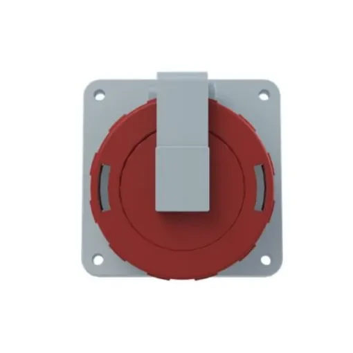 Amphenol Industrial, 2CMA1 IP67, IP69 Red Panel Mount 3P+N+E Angled Industrial Power Socket, Rated At 16A, 415 V - 2CMA167030R1000 product image