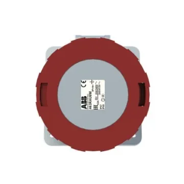 Amphenol Industrial, 2CMA1 IP67, IP69 Red Panel Mount 3P+N+E Angled Industrial Power Socket, Rated At 63A, 415 V - 2CMA167464R1000 product image