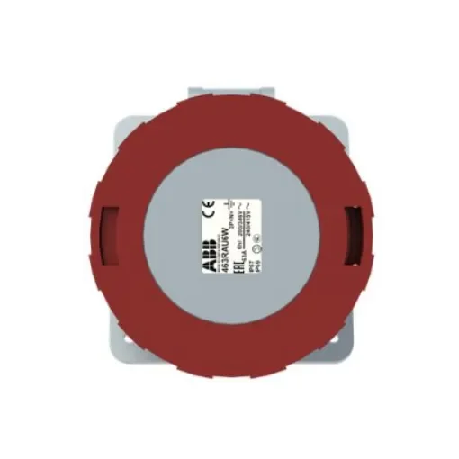 Amphenol Industrial, 2CMA1 IP67, IP69 Red Panel Mount 3P+N+E Angled Industrial Power Socket, Rated At 63A, 415 V - 2CMA167464R1000 product image