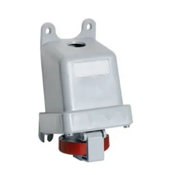 Amphenol Industrial, 2CMA1 IP67, IP69 Red Wall Mount 3P+E Industrial Power Socket, Rated At 16A, 415 V - 2CMA167157R1000 product image