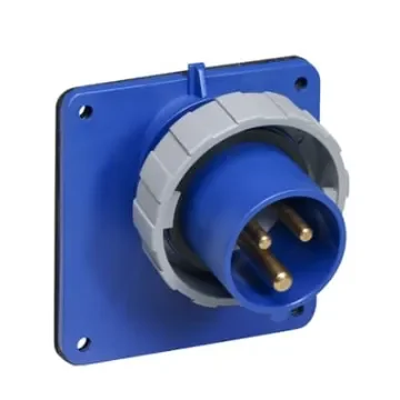 Amphenol Industrial, 2CMA1 IP67, IP69 Blue Panel Mount 2P+E Angled Industrial Power Plug, Rated At 16A, 250 V - 2CMA166678R1000 product image