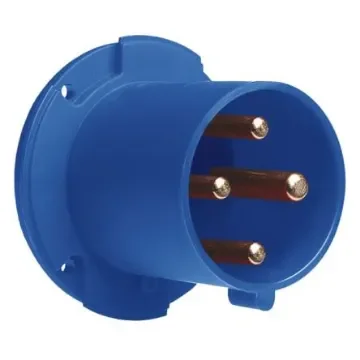 Amphenol Industrial, 2CMA1 IP44 Blue Panel Mount 3P+E Industrial Power Plug, Rated At 63A, 250 V - 2CMA167226R1000 product image
