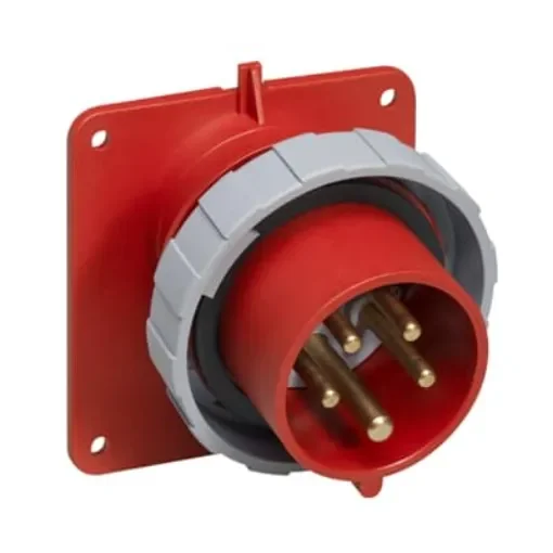 Amphenol Industrial, 2CMA1 IP67, IP69 Red Panel Mount 3P+N+E Angled Industrial Power Plug, Rated At 16A, 415 V - 2CMA166712R1000 product image