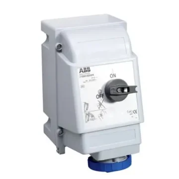 Amphenol Industrial Vertical Switchable IP67, IP69 Industrial Interlock Socket 2P+E, Earthing Position 6h, 16A, 250 V - 2CMA163257R1000 product image