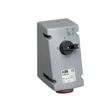 Amphenol Industrial Vertical Switchable IP67 Industrial Interlock Socket 3P+E, Earthing Position 3h, 32A, 440 V - 2CMA167876R1000 product image
