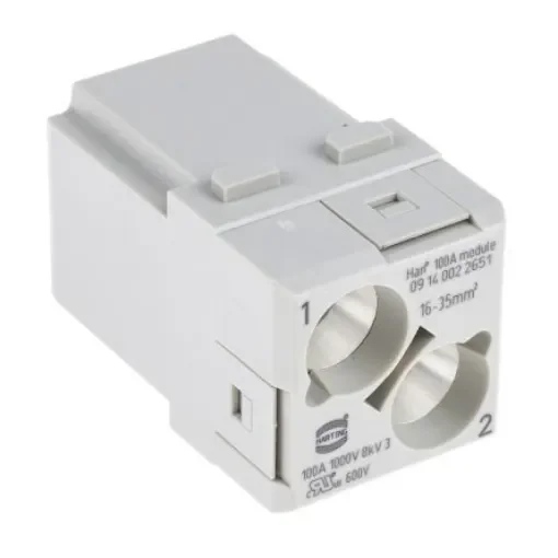 HARTING Heavy Duty Power Connector Module, 100A, Male, Han-Modular Series, 2 Contacts - 09140022651 product image