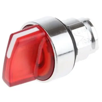 Schneider Electric Harmony XB4 Series 2 Position Selector Switch Head, 22mm Cutout, Red Handle - ZB4BK1243 product image