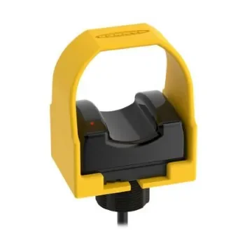 Banner One Button Safety Two Hand Control Switch, Black, Yellow, OTB Series - OTBVR81 W/Y product image