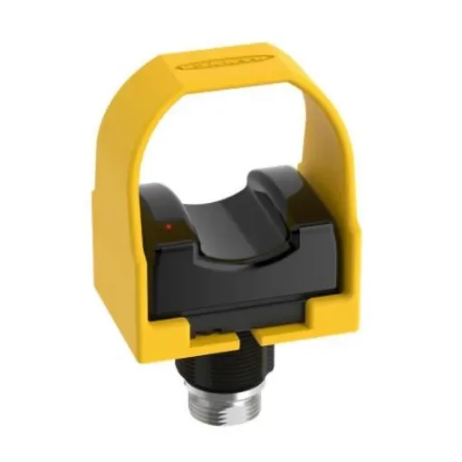 Banner One Button Safety Two Hand Control Switch, Black, Yellow, OTB Series - OTBVR81QD W/Y product image