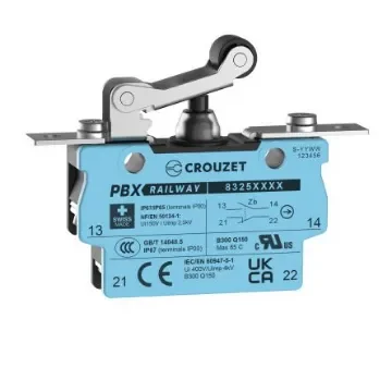 Crouzet Roller Lever Micro Switch, Screw Terminal, SPST, IP67 - 83250224 product image