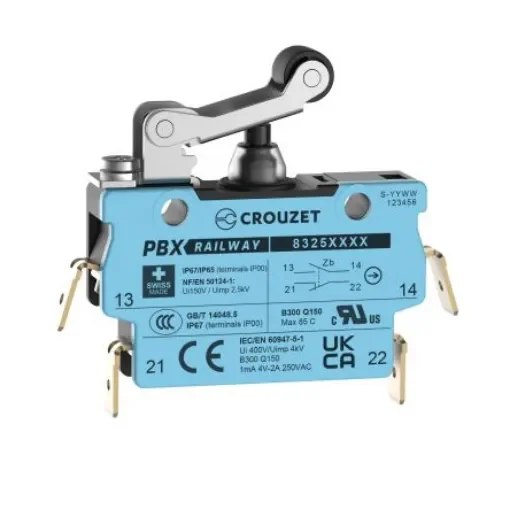 Crouzet Roller Lever Micro Switch, Screw Terminal, SPST, IP67 - 83254213 product image