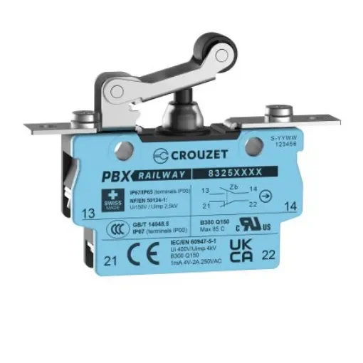 Crouzet Roller Lever Micro Switch, Screw Terminal, SPST, IP67 - 83254224 product image