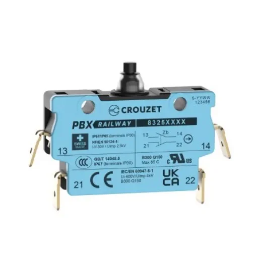 Crouzet Roller Lever Micro Switch, Screw Terminal, SPST, IP67 - 83250210 product image
