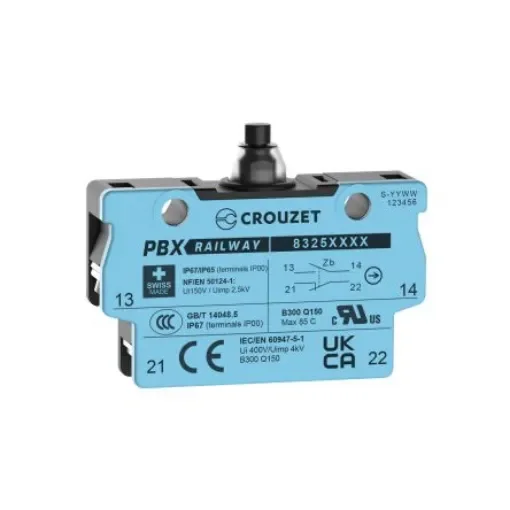 Crouzet Roller Lever Micro Switch, Screw Terminal, SPST, IP67 - 83250220 product image