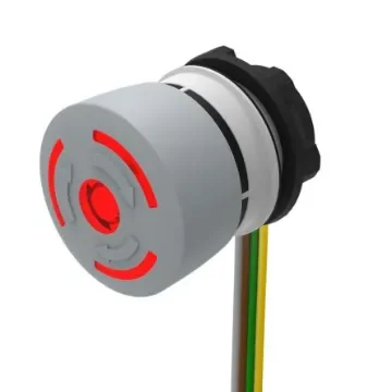 EAO Twist Release Illuminated Emergency Stop Push Button, Panel Mount, 22.3mm Cutout, SPST, IP65, IP66, IP67 - 84-6221.2B40 product image