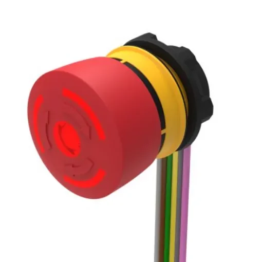 EAO Twist Release Illuminated Emergency Stop Push Button, Panel Mount, 22.3mm Cutout, DPST, IP65, IP66, IP67 - 84-5241.8D40 product image