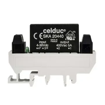 Celduc XK Series Solid State Interface Relay, 240V ac/dc Control, 5 A Load, DIN Rail Mount - XKA90440 product image