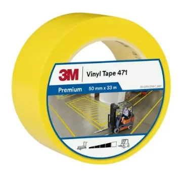 3M 7100260283 Yellow PVC 33m Hazard Tape, 0.14mm Thickness "471 YELLOW" product image
