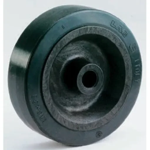 LAG Black Rubber High Temperature Resistant, Non-Marking, Quiet Operation Trolley Wheel, 80kg - 27856 product image