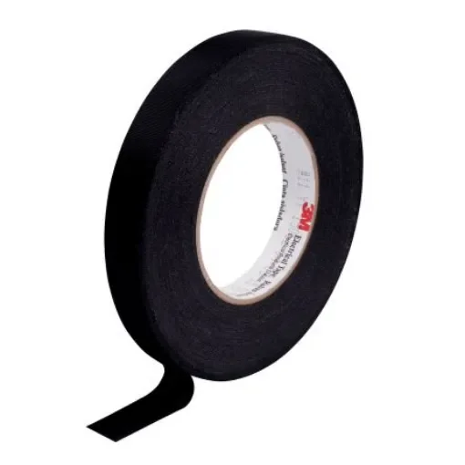 3M Acetate Cloth Electrical Tape 11 Black Fabric Electrical Tape, 19mm x 66m - 7100116908 product image