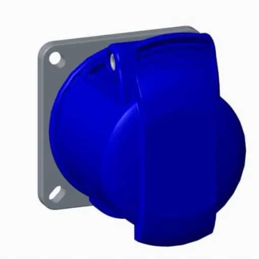 Amphenol Industrial, 2CMA1 IP44 Blue Panel Mount 3P+N+E Industrial Power Socket, Rated At 16A, 250 V - 2CMA193156R1000 product image