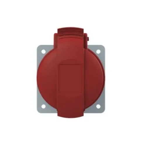 Amphenol Industrial, 2CMA1 IP44 Red Panel Mount 3P+E Industrial Power Socket, Rated At 32A, 415 V - 2CMA193250R1000 product image