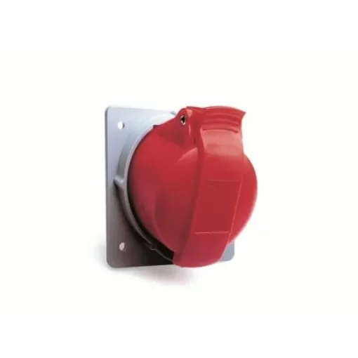 Amphenol Industrial, 2CMA1 IP44 Red Panel Mount 3P+N+E Angled Industrial Power Socket, Rated At 16A, 415 V - 2CMA170021R1000 product image