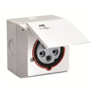 Amphenol Industrial, 2CMA1 IP44 Grey Panel Mount 3P+N+E Industrial Power Socket, Rated At 16A, 415 V - 2CMA178696R1000 product image