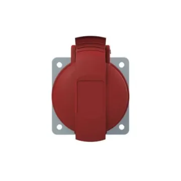Amphenol Industrial, 2CMA1 IP44 Red Panel Mount 3P+N+E Industrial Power Socket, Rated At 32A, 415 V - 2CMA193259R1000 product image