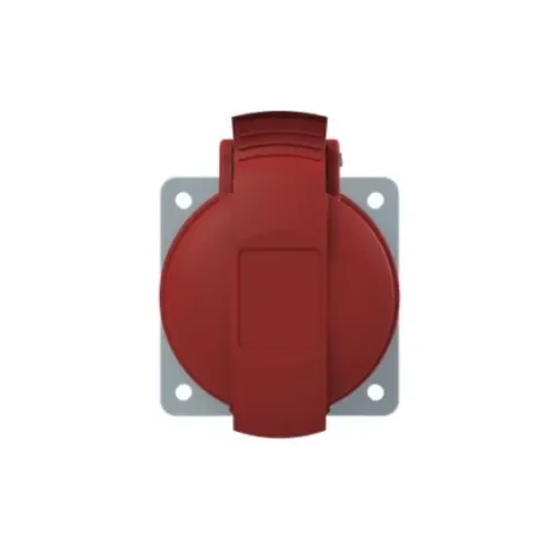 Amphenol Industrial, 2CMA1 IP44 Red Panel Mount 3P+N+E Industrial Power Socket, Rated At 32A, 415 V - 2CMA193259R1000 product image