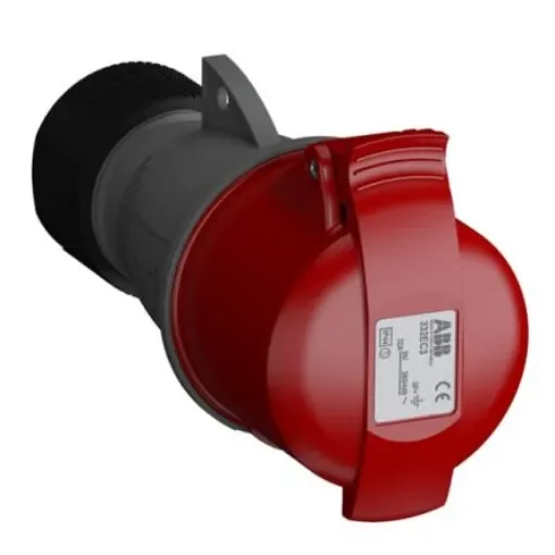Amphenol Industrial, 2CMA1 IP44 Red 3P+E Industrial Power Socket, Rated At 32A, 380/440 V - 2CMA102037R1000 product image