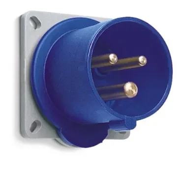 Amphenol Industrial, 2CMA1 IP44 Blue Panel Mount 3P+E Industrial Power Plug, Rated At 32A, 250 V - 2CMA193444R1000 product image