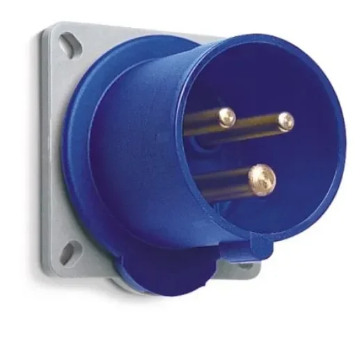 Amphenol Industrial, 2CMA1 IP44 Blue Panel Mount 3P+E Industrial Power Plug, Rated At 32A, 250 V - 2CMA193444R1000 product image