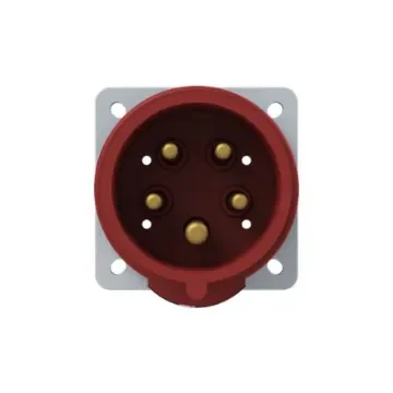 Amphenol Industrial, 2CMA1 IP44 Red Panel Mount 3P+N+E Industrial Power Plug, Rated At 16A, 415 V - 2CMA193355R1000 product image