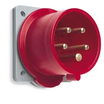 Amphenol Industrial, 2CMA1 IP44 Red Panel Mount 3P+N+E Industrial Power Plug, Rated At 16A, 415 V - 2CMA193468R1000 product image