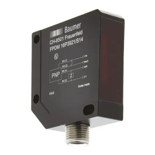 Baumer Retroreflective Photoelectric Sensor, Block Sensor, 4 m Detection Range - FPDM 16P3921/S14 product image