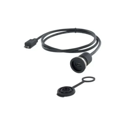 Encitech Connectors Straight, Panel Mount, Socket- Dual Port Type Micro USB 2.0 2.0 IP67 USB Connector - 1310-1013-02 product image