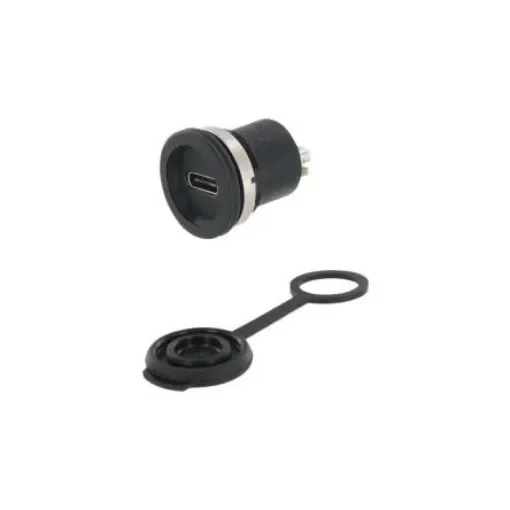 Encitech Connectors Straight, Front Mount, Socket- Dual Port Type USB 3.1 Type C USB 3.1 IP67 USB Connector - 1310-1040-01 product image