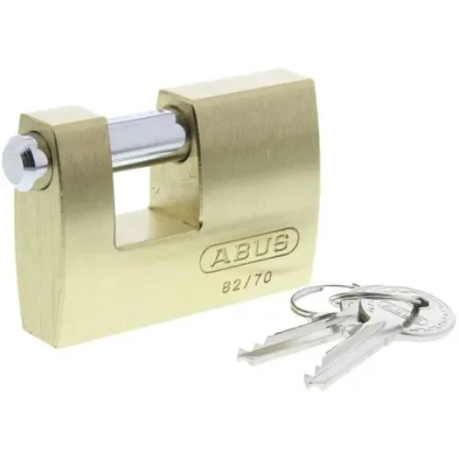 ABUS Key Weatherproof Brass, Steel Padlock, 12mm Shackle, 70mm Body - XR0082 70 product image