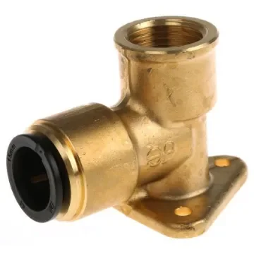JG Speedfit Brass Pipe Fitting, 90° Push Fit Wall Plate Elbow Adapter, Female 1/2in to Female 15mm - PM15WB product image