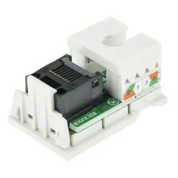 MK Electric Logic Plus Series Female RJ45 Connector, Cat5e Straight - K5745 WHI product image