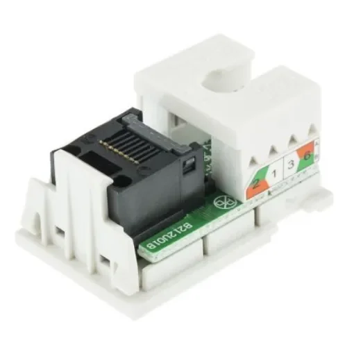 MK Electric Logic Plus Series Female RJ45 Connector, Cat5e Straight - K5745 WHI product image