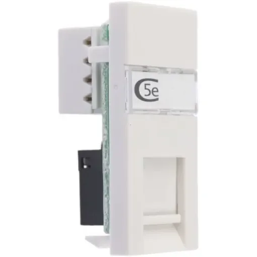 MK Electric Logic Plus Series Female RJ45 Connector, Cat5e Straight - K5845 WHI product image
