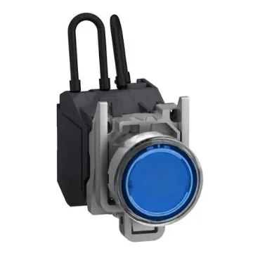 Schneider Electric, XB4B, Fixed Blue LED Pilot Light, 22mm Cutout, IP66, Round, 254V - XB4BW26BM5GEX product image