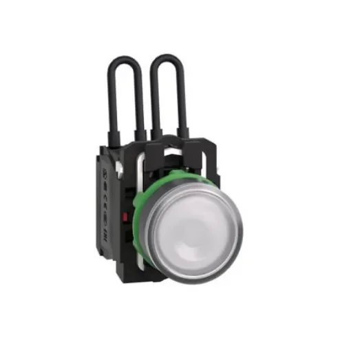 Schneider Electric, XB5A, Screw Mount White LED Pilot Light, 22.5mm Cutout, IP66, IP67, IP69, IP69K, Round, 24V - XB5AW21B5 product image