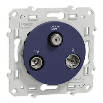 F Blue Male Socket, Flush Mount - S550461 product image